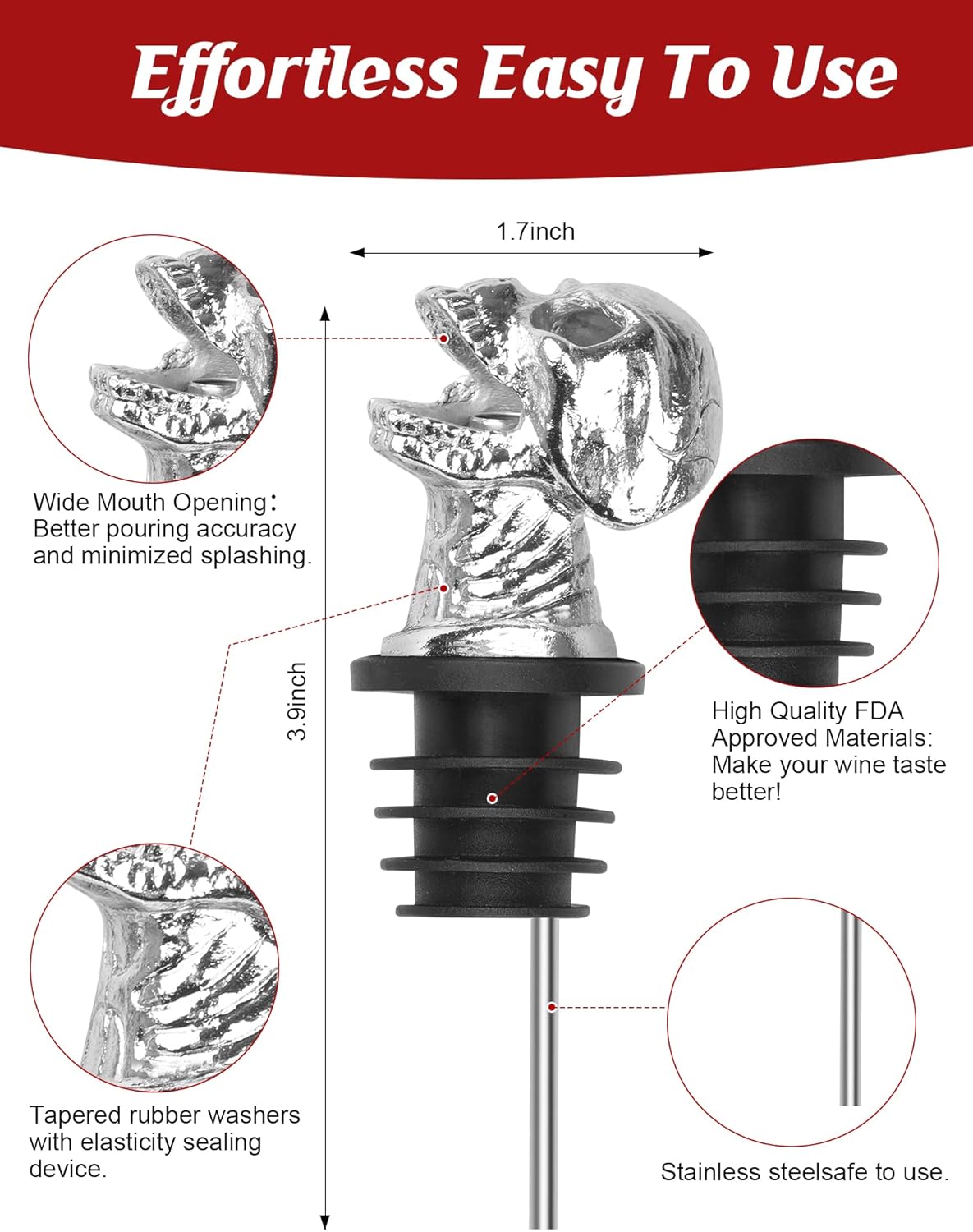Head Wine Bottle Pourer - Creative Gifts for Alcohol Spirits