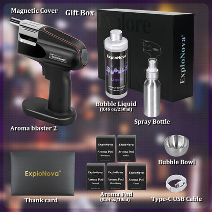 Bubble Smoke Gun Kit with 5 Flavour Aroma Pod