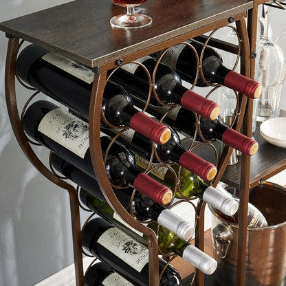 5-Tier Wooden Wine Rack for 11 Bottles – Freestanding Home Bar Storage