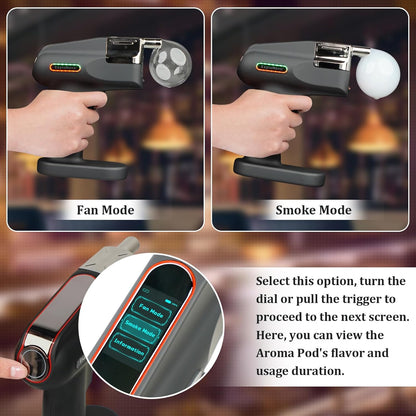 Bubble Smoke Gun Kit with 5 Flavour Aroma Pod