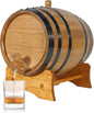 Oak Aging Barrel with Wood Stand