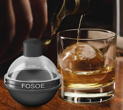 قوالب كرات الثلج المصنوعة من السيليكون للويسكي - مجموعة من 4 قوالب دائرية 