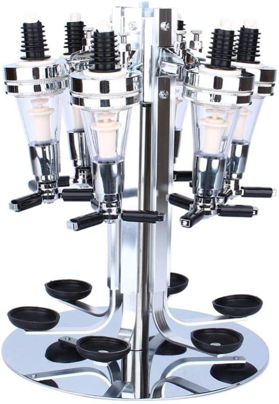 Liquor Dispenser, 6 Bottle Revolving Alcohol Rotating Dispenser