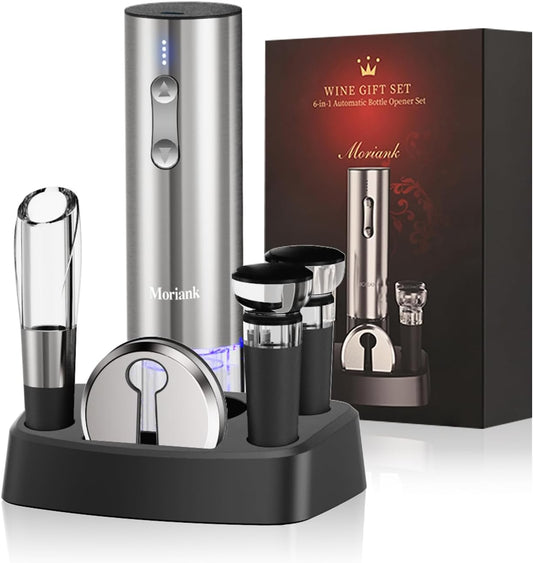 Electric Wine Opener Set with Stand,  6-in-1