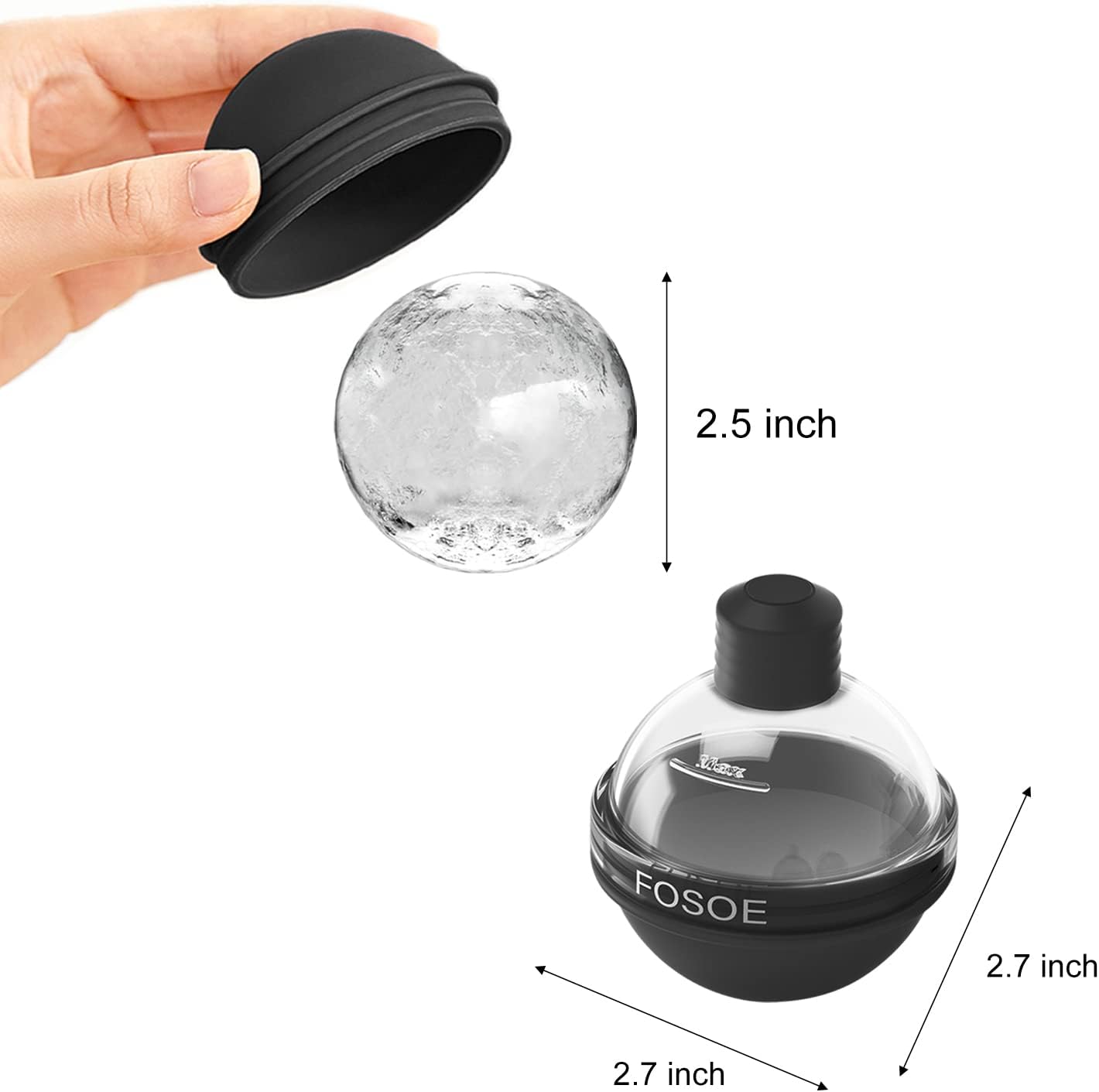 Silicone Ice Ball Molds for Whiskey - Set of 4 Round Makers