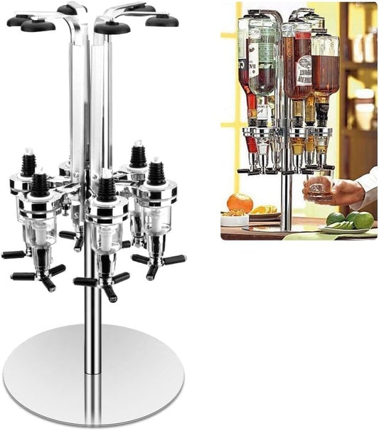 Liquor Dispenser, 6 Bottle Revolving Alcohol Rotating Dispenser