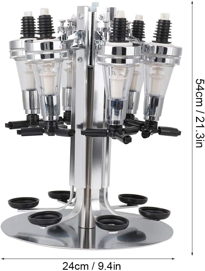 Liquor Dispenser, 6 Bottle Revolving Alcohol Rotating Dispenser