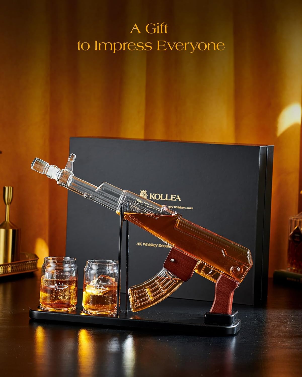Whiskey Decanter Sets for Men - Gun Decanter