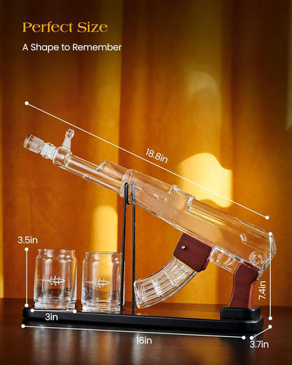 Whiskey Decanter Sets for Men - Gun Decanter
