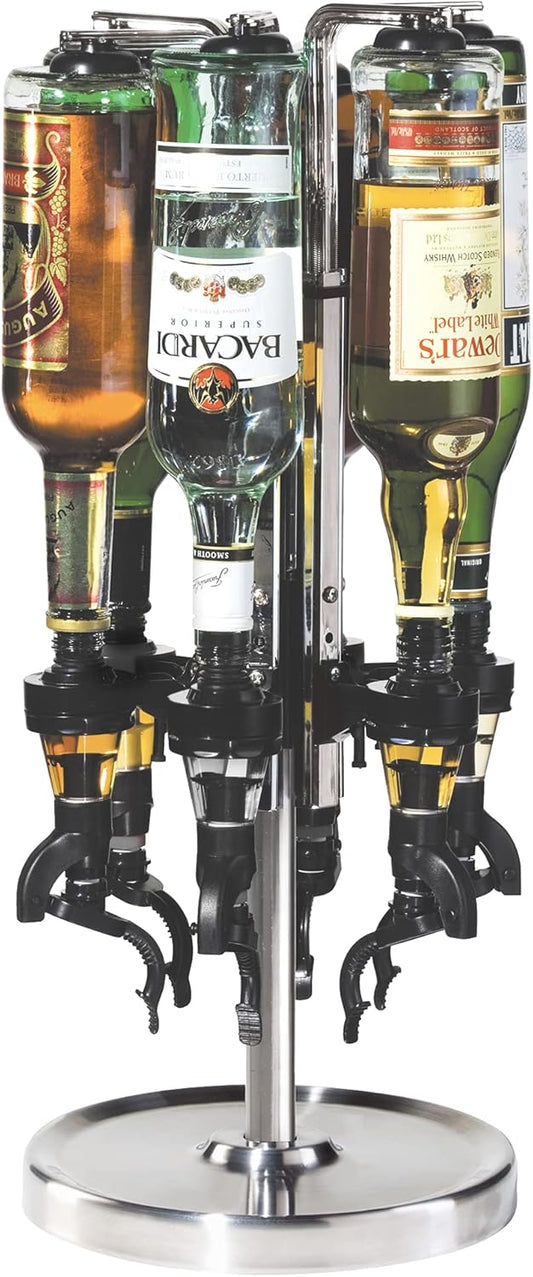 Liquor Dispenser, 6 Bottle Revolving Alcohol Rotating Dispenser