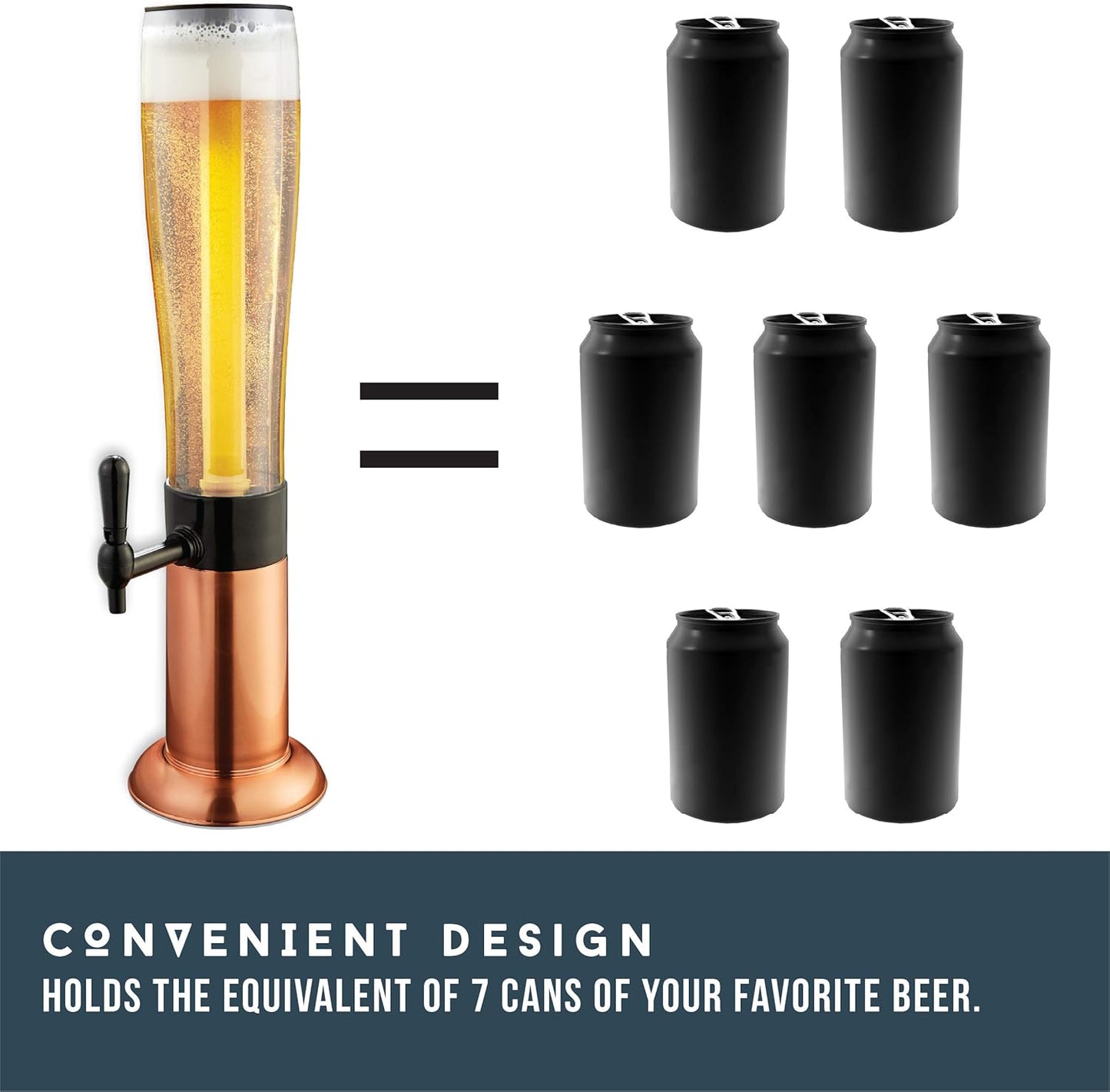 Drink Dispenser with Ice Tube – Holds 7 Cans (2.6L)