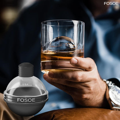 قوالب كرات الثلج المصنوعة من السيليكون للويسكي - مجموعة من 4 قوالب دائرية 