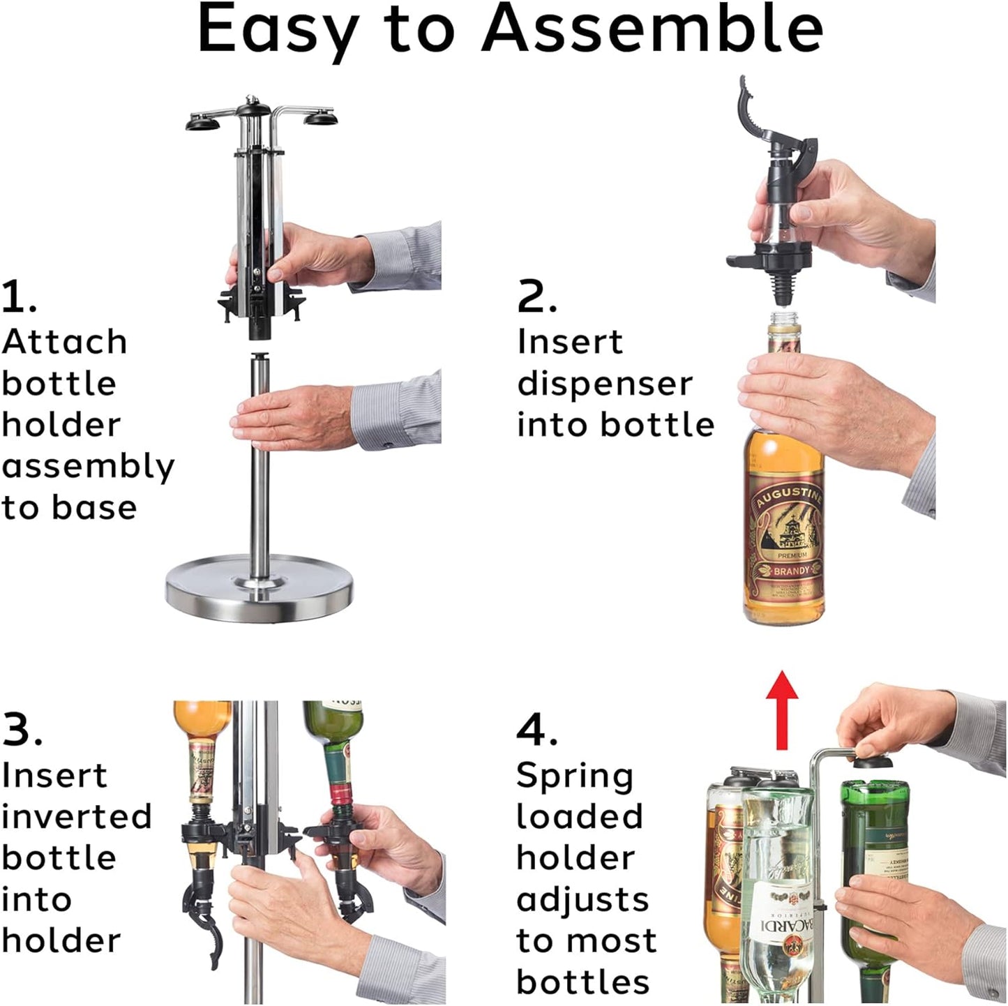 Liquor Dispenser, 6 Bottle Revolving Alcohol Rotating Dispenser