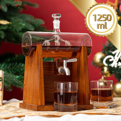 Whiskey Decanter Sets for Men, 1250ml Decanter Set with 2 Whiskey Glasses