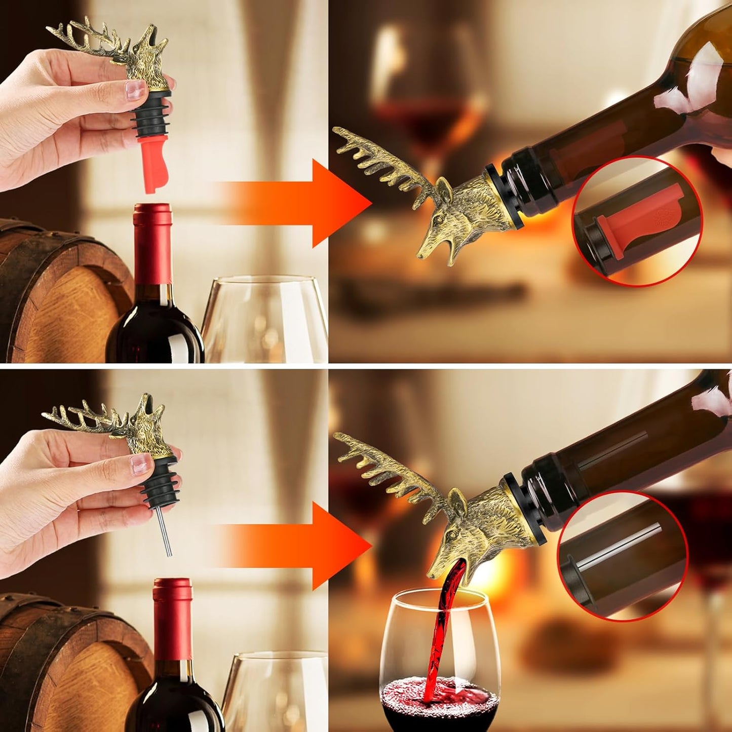 Head Wine Bottle Pourer - Creative Gifts for Alcohol Spirits