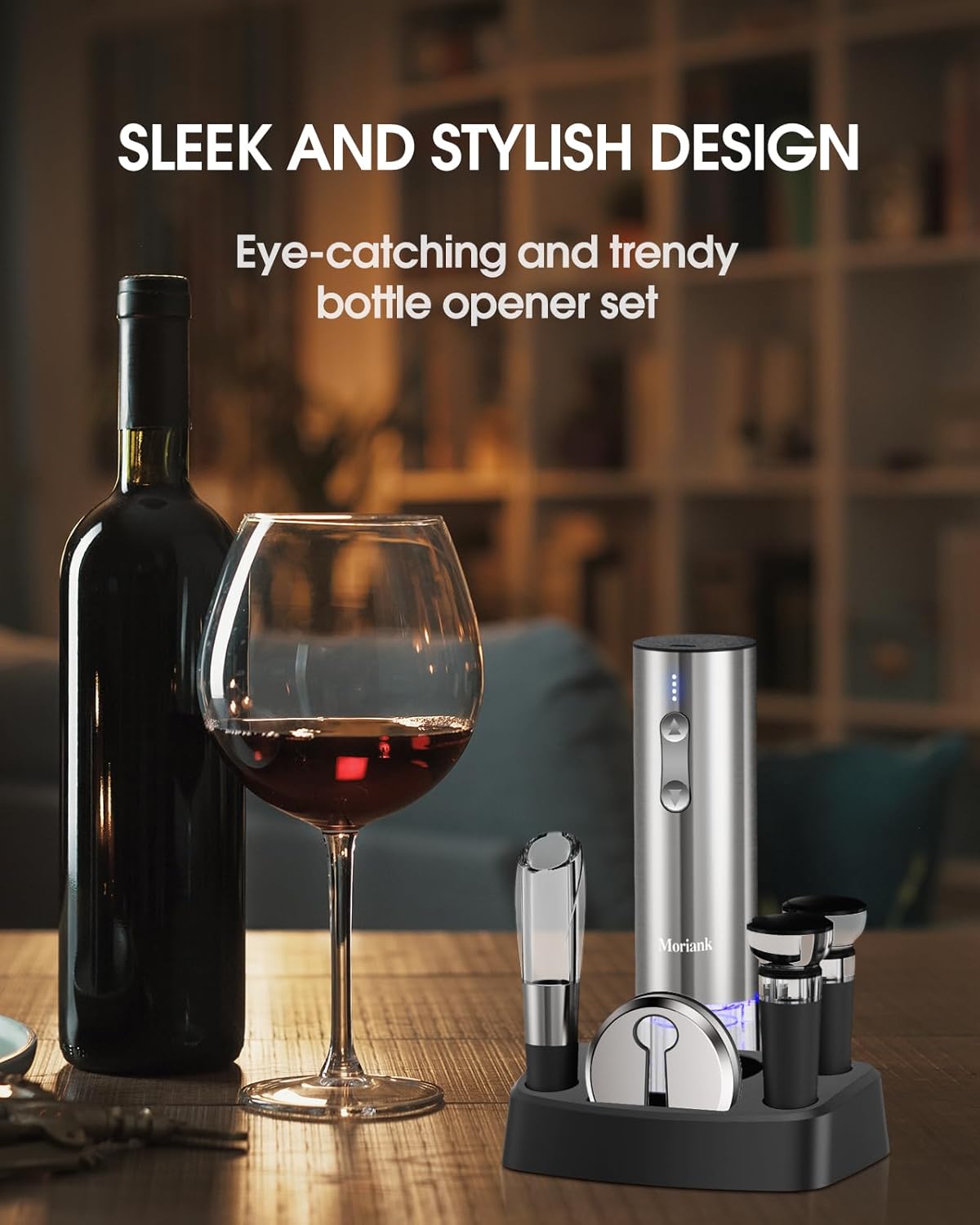 Electric Wine Opener Set with Stand,  6-in-1