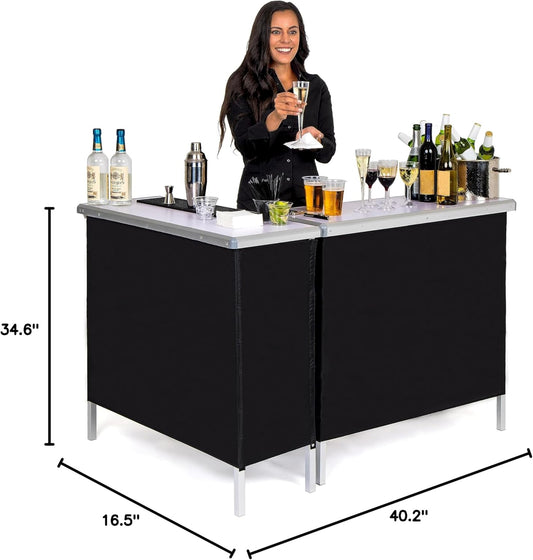 Portable Double Bar Table Set - Mobile Bartender Station