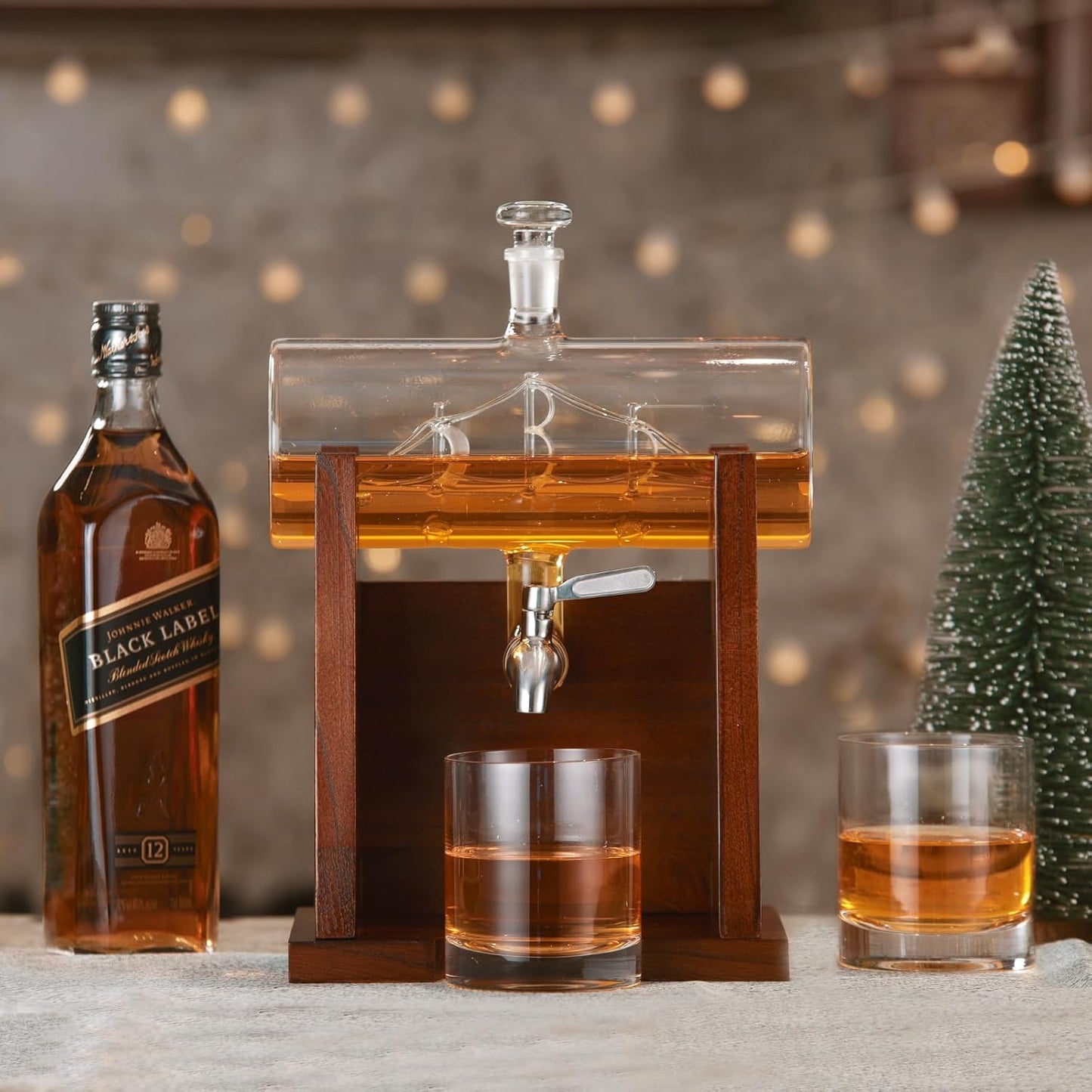 Whiskey Decanter Sets for Men, 1250ml Decanter Set with 2 Whiskey Glasses