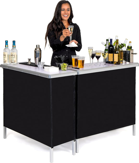 Portable Double Bar Table Set - Mobile Bartender Station
