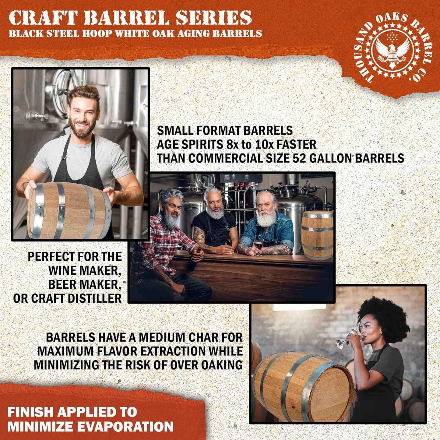 Oak Aging Barrel with Wood Stand