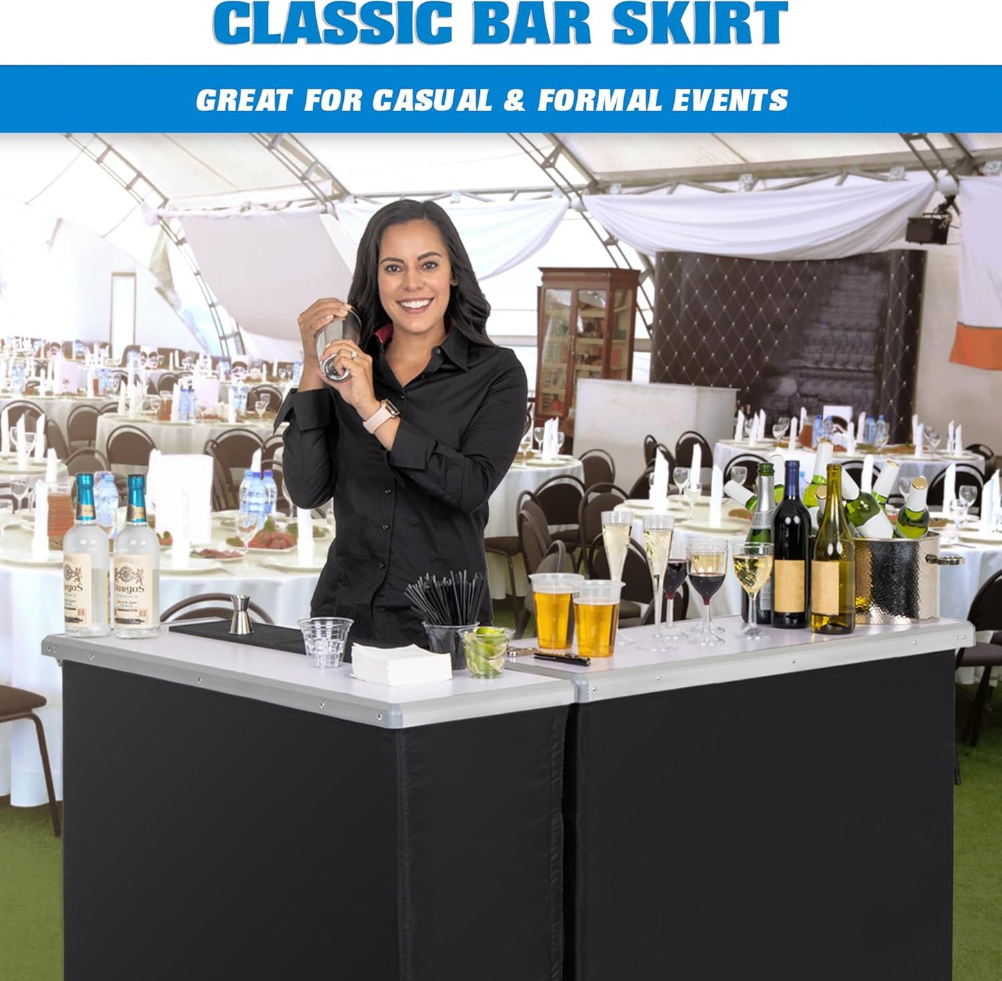 Portable Double Bar Table Set - Mobile Bartender Station
