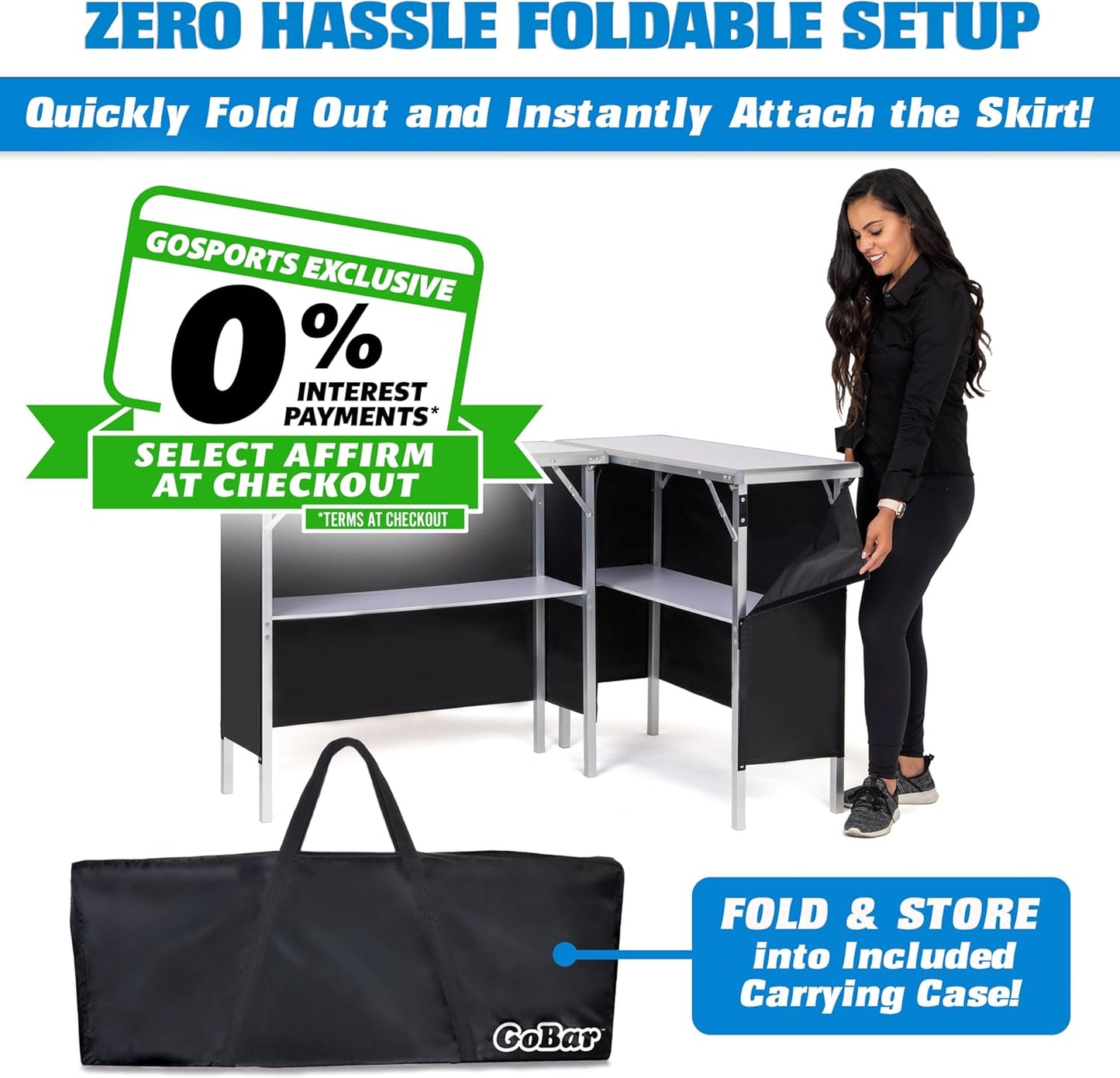 Portable Double Bar Table Set - Mobile Bartender Station