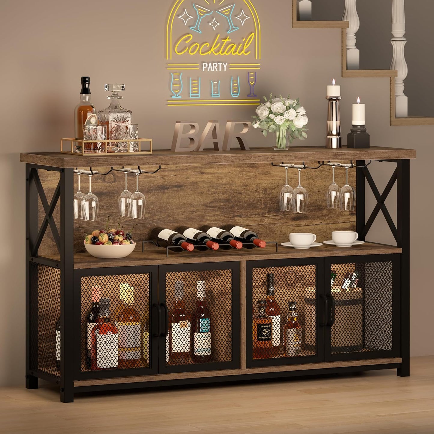 Industrial Coffee Bar Cabinet