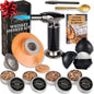 Whiskey Smoker Kit - Cocktail Smoker Kit with Torch, 2 Whiskey Glasses, 2 Ice Ball Makers, 6 Flavors Wood Chips