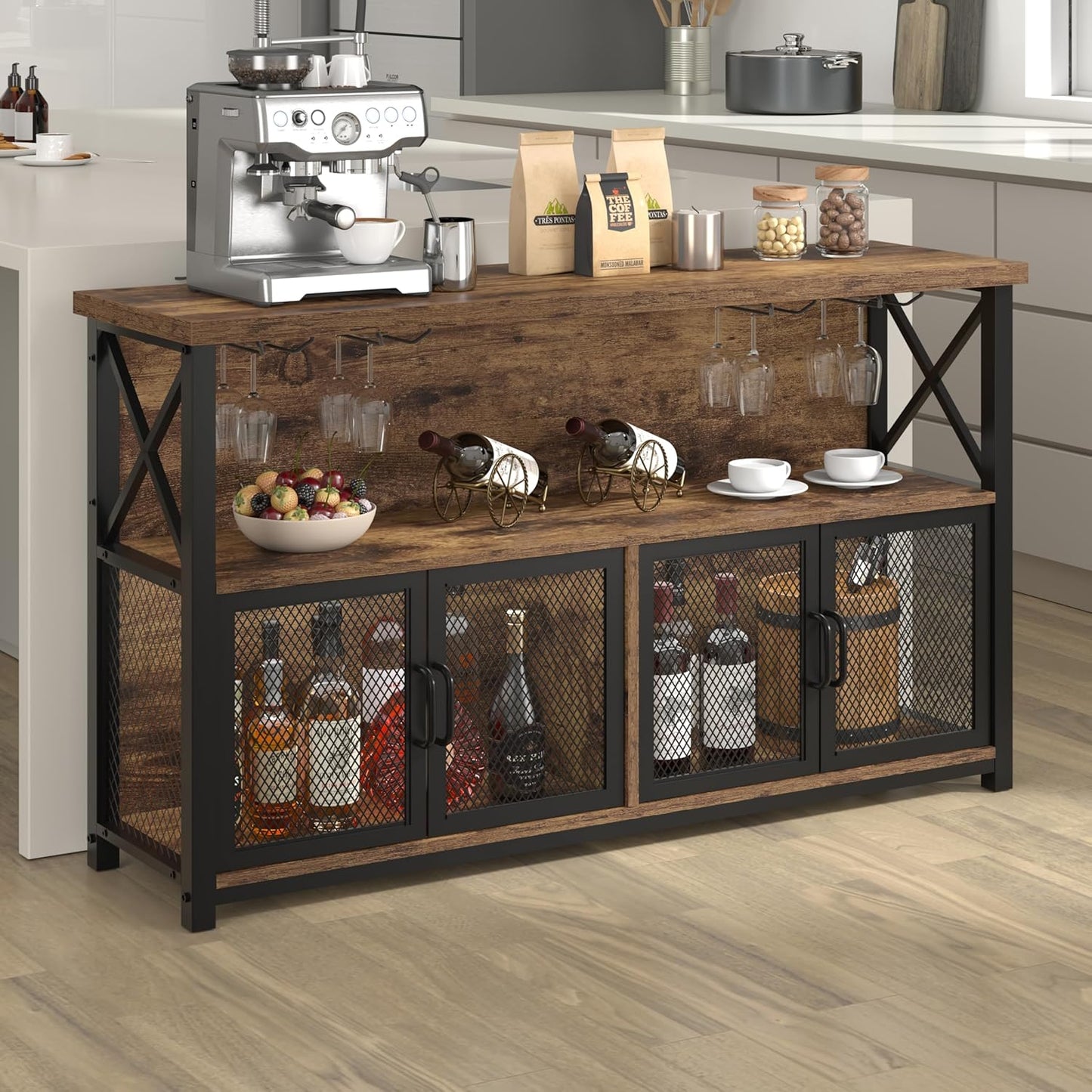 Industrial Coffee Bar Cabinet