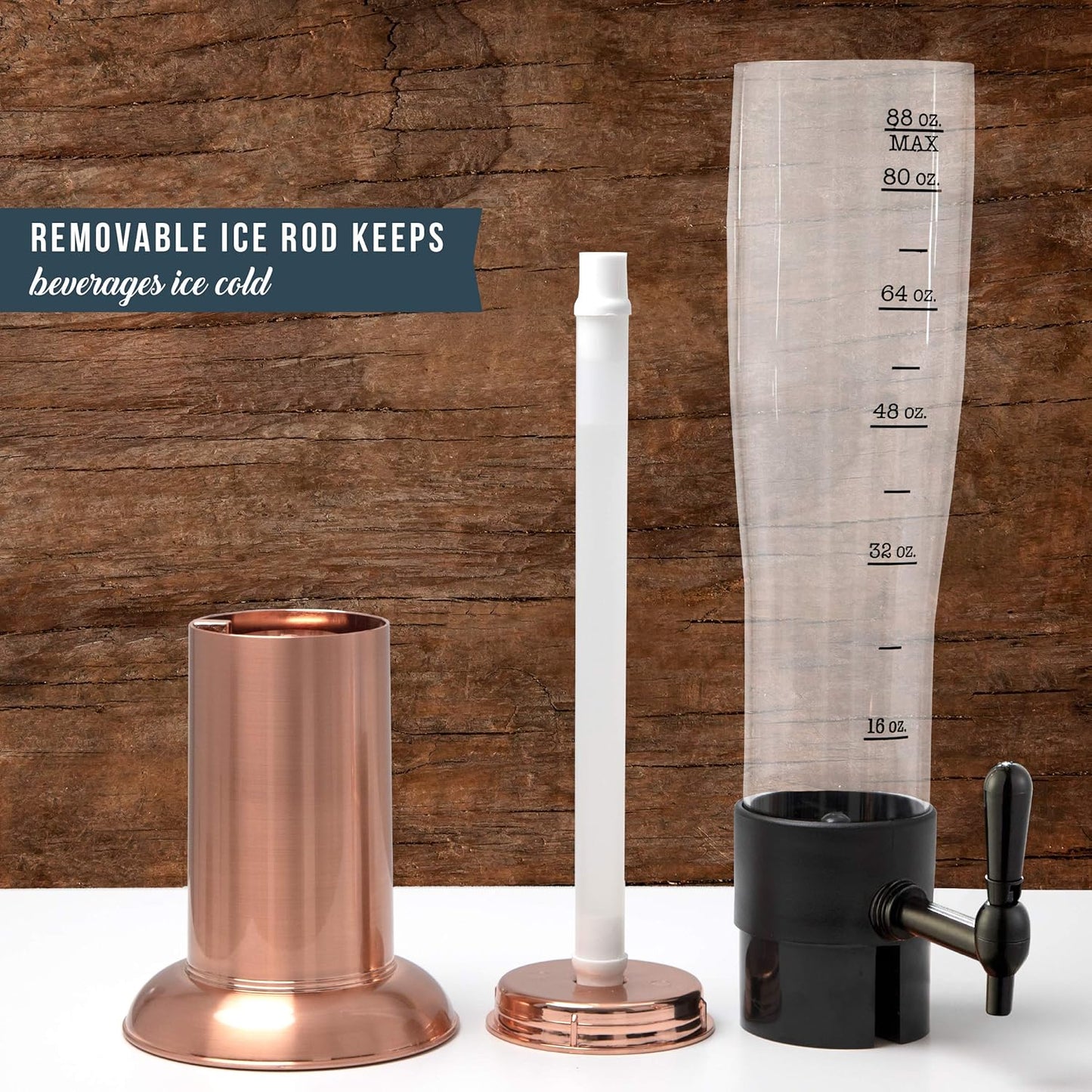 Drink Dispenser with Ice Tube – Holds 7 Cans (2.6L)