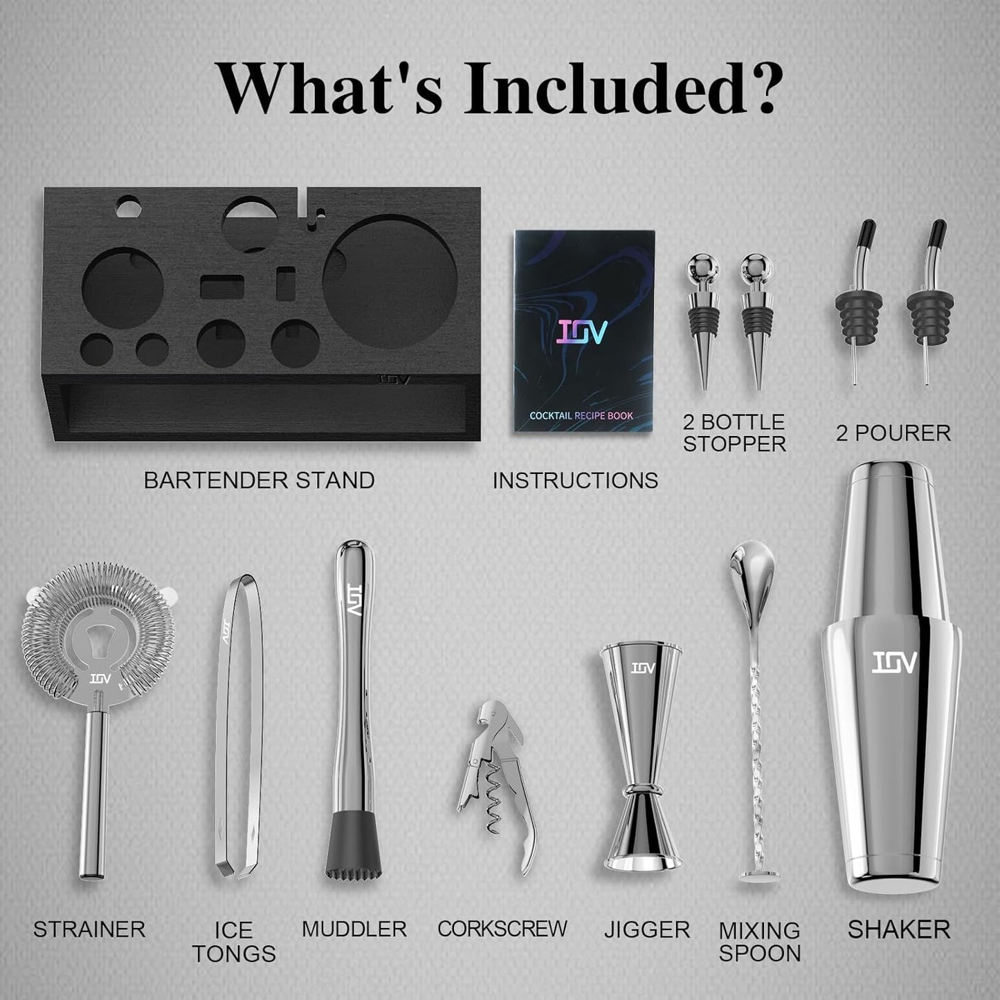 Cocktail Shaker Set: 12-Piece Mixology