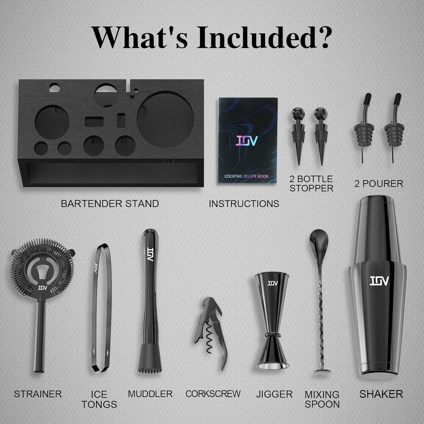 Cocktail Shaker Set: 12-Piece Mixology