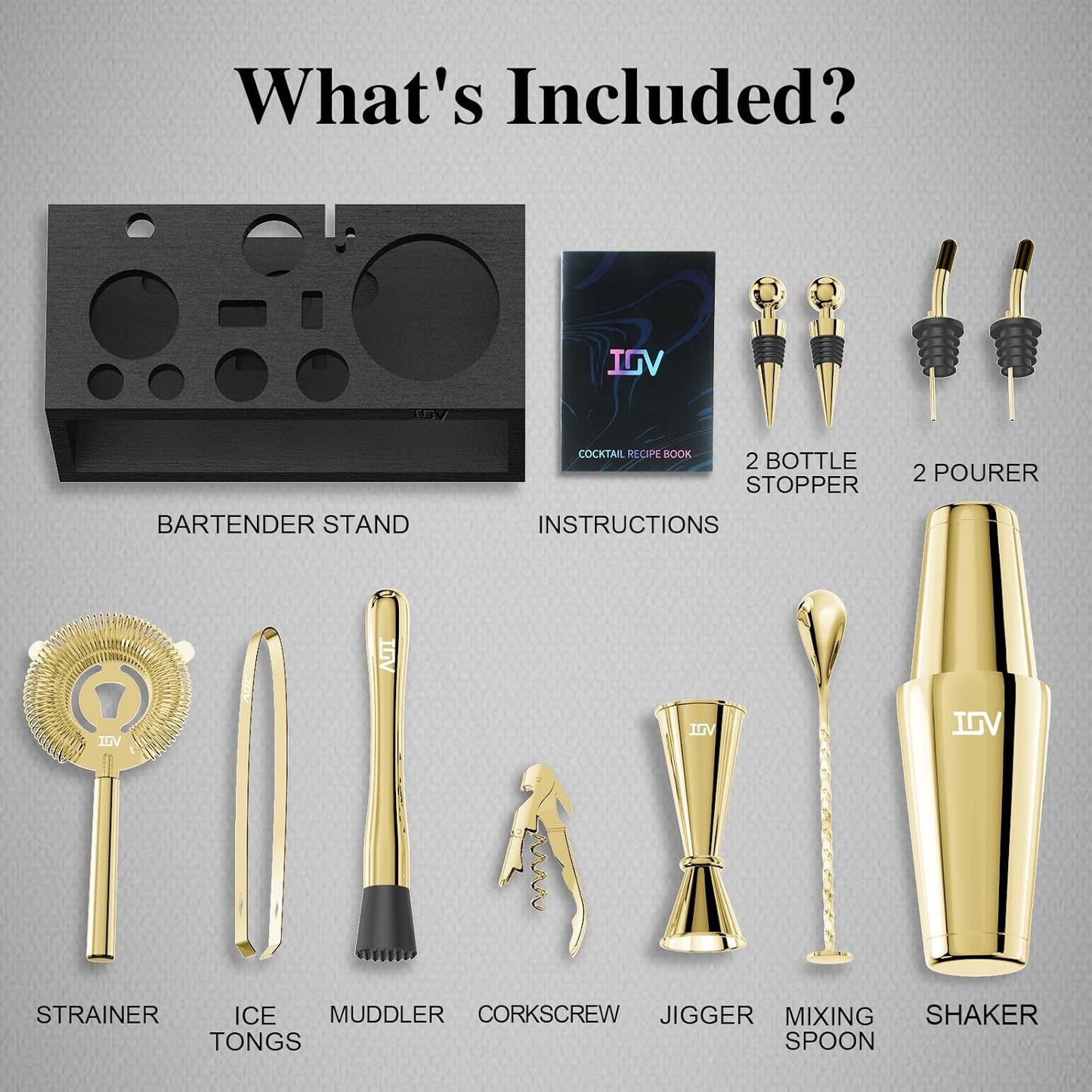 Cocktail Shaker Set: 12-Piece Mixology