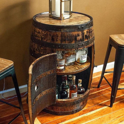 Whiskey Barrel Cabinet – Rustic Charm Meets Practical Storage